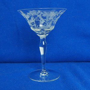 Morgantown Lace Bouquet Tall Champaign Sherbet Glass